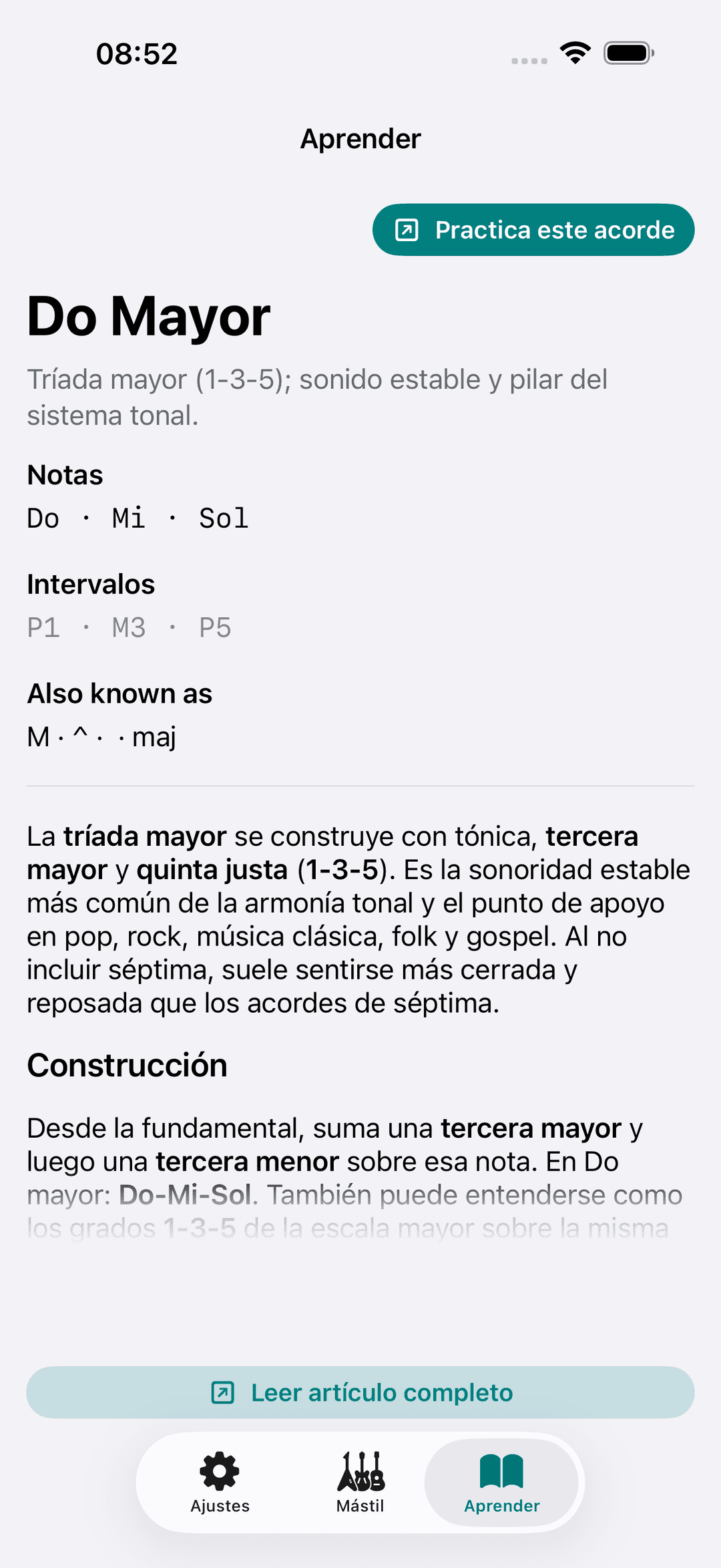 Captura de pantalla de Capo: Aprender Teoría