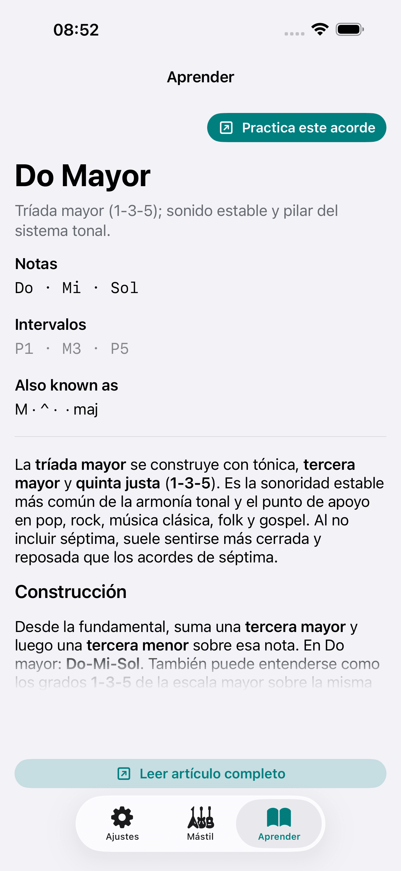 Captura de pantalla de Capo: Aprender Teoría
