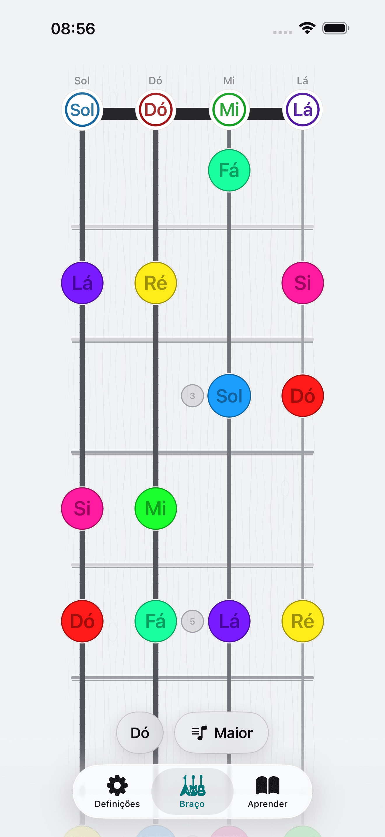 Captura de ecrã do Capo: Ukulele Braço inteiro